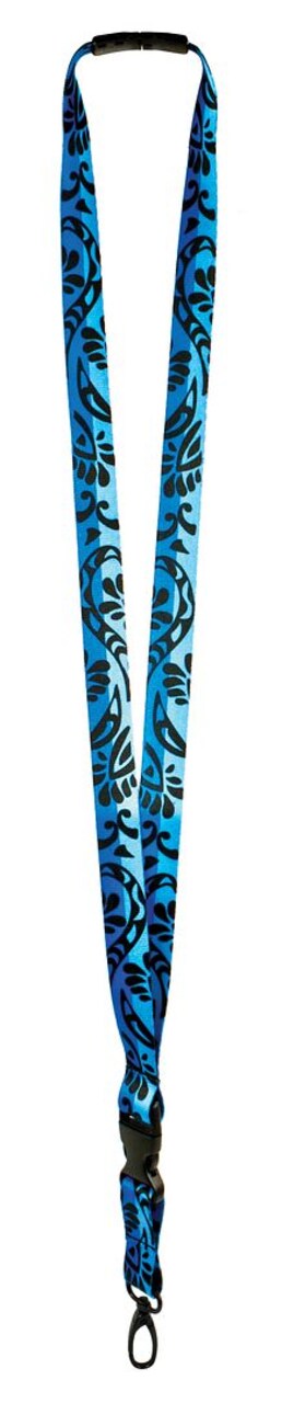 MyID Lanyard, Blue Sport Print, Nylon with Black Breakaway Clasp, 23" length